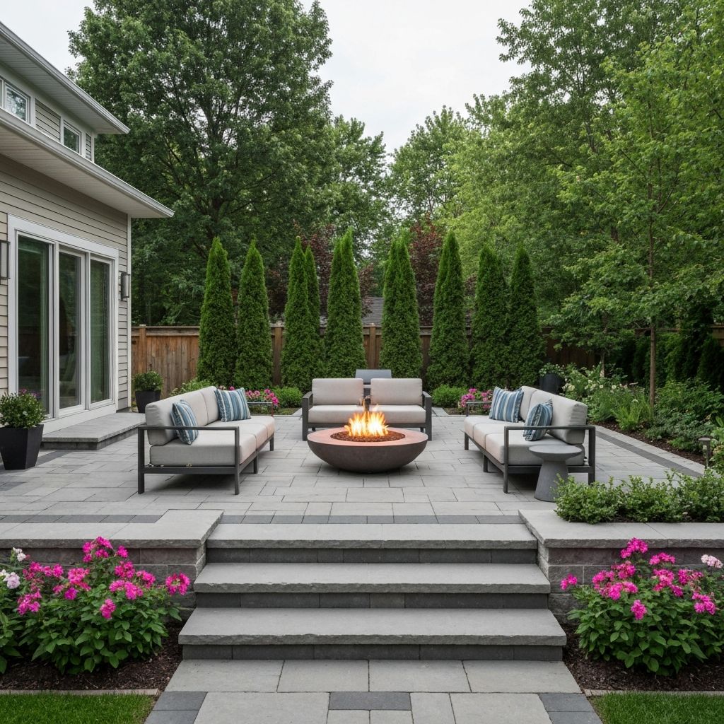 Transformed luxury backyard with patio