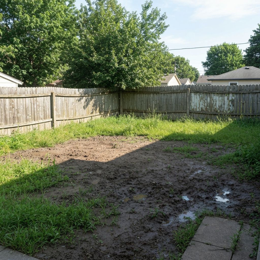 Backyard before landscaping